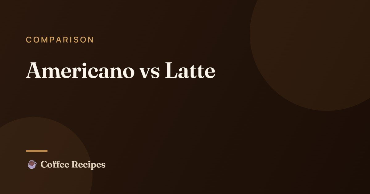 Americano vs Latte — Coffee Recipes
