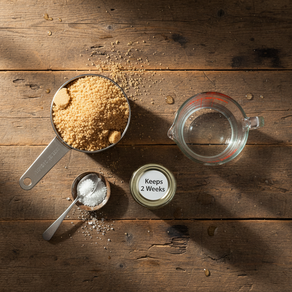 Ingredients for Brown Sugar Syrup for Coffee (Keeps 2 Weeks)