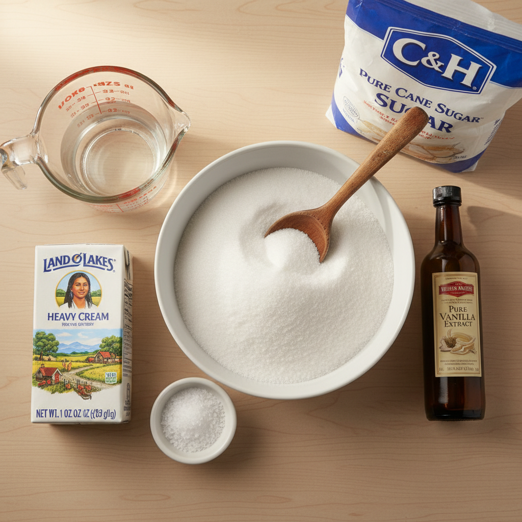 Ingredients for Caramel Sauce for Coffee (No Seizing, Homemade Recipe)