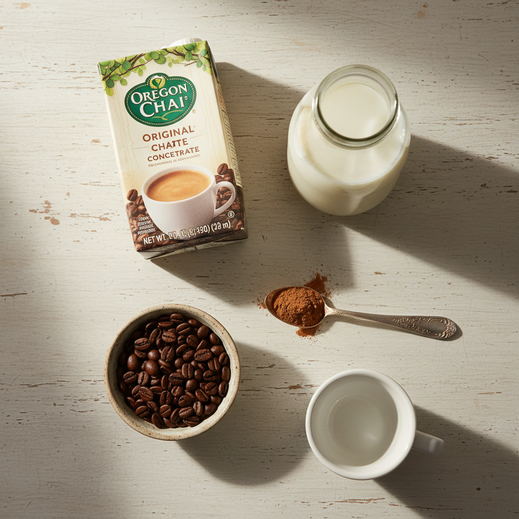 Ingredients for Dirty Chai Latte Recipe (Hot & Iced)