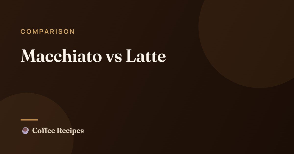 Macchiato vs Latte: The Real Difference Explained