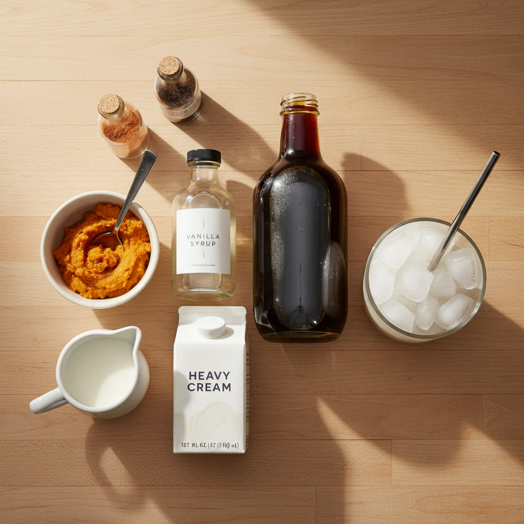 Ingredients for Pumpkin Cream Cold Brew (Starbucks Copycat Recipe)