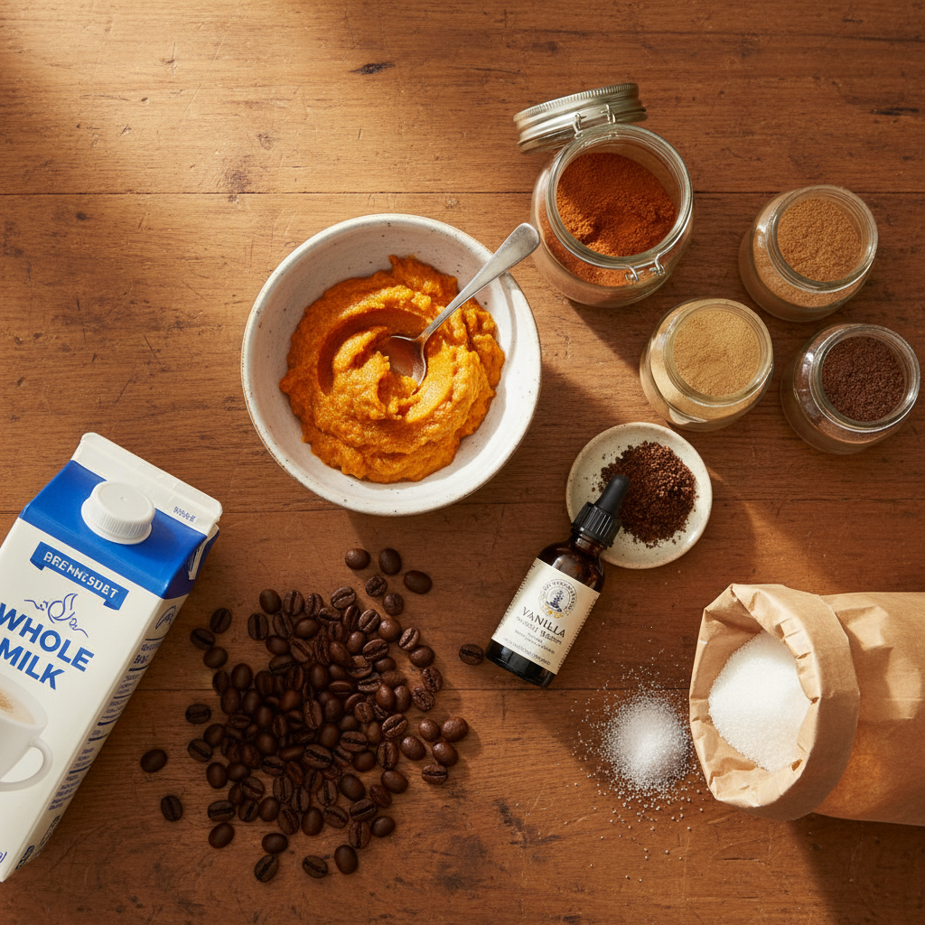 Ingredients for Pumpkin Spice Latte Recipe: Copycat Starbucks at Home