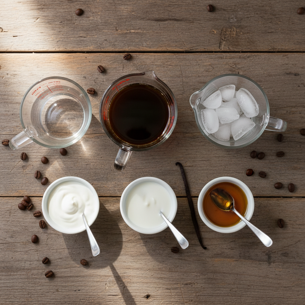 Ingredients for Vanilla Sweet Cream Cold Brew (Easy Starbucks Copycat)