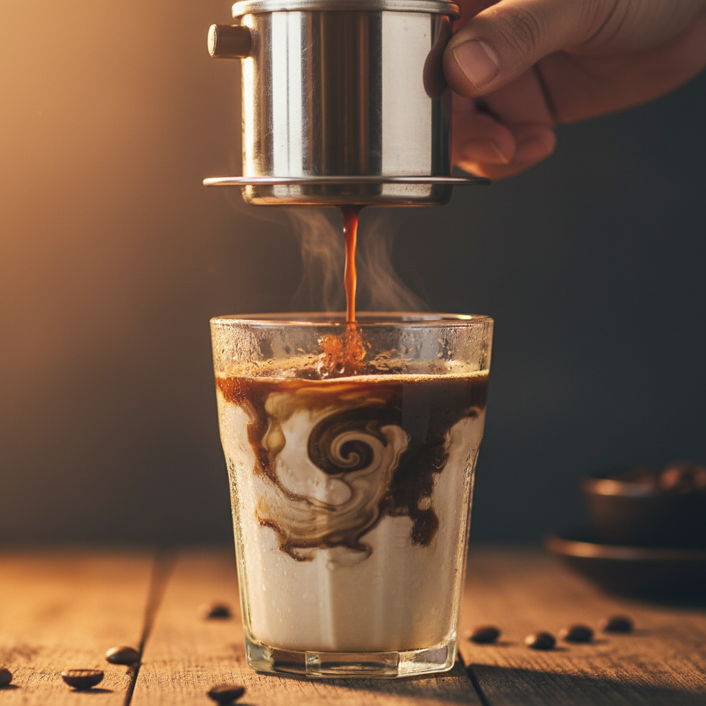 Authentic Vietnamese Iced Coffee (Cà Phê Sữa Đá), ready to drink